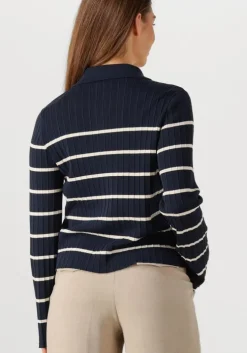 donkerblauwe y.a.s. vest yaslimana ls knit cardigan s.