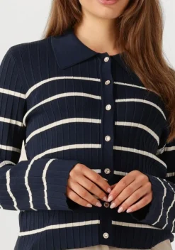 donkerblauwe y.a.s. vest yaslimana ls knit cardigan s.