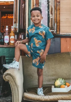 donkerblauwe your wishes t-shirt langosta relaxed tee