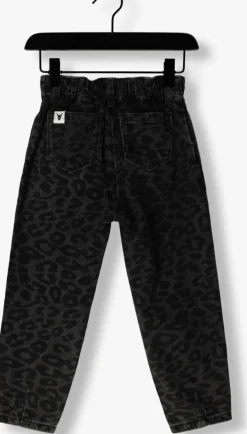 donkergrijze alix mini mom jeans animal denim pants