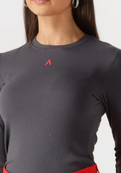 donkergrijze alix the label top ladies knitted modal longsleeve top
