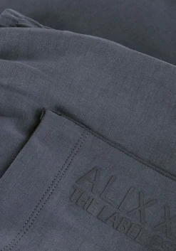 donkergrijze alix the label pantalon ladies knitted flowy side slit pants