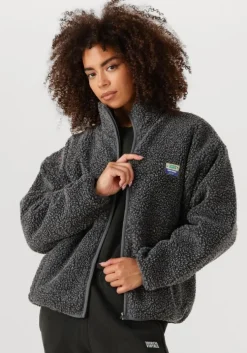 donkergrijze american vintage faux fur jas hoktown woman