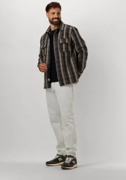 donkergrijze anerkjendt overshirt akoscar check overshirt