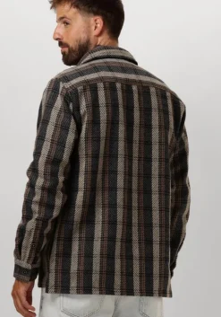 donkergrijze anerkjendt overshirt akoscar check overshirt