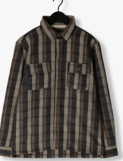 donkergrijze anerkjendt overshirt akoscar check overshirt