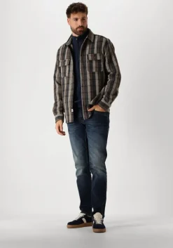 donkergrijze anerkjendt overshirt akoscar check overshirt