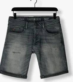 donkergrijze cast iron shorts shiftback shorts true blue grey