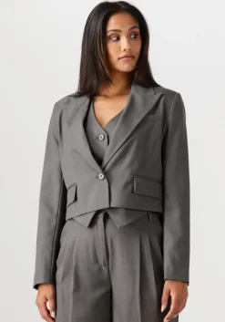donkergrijze co'couture blazer liane blazer