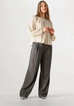 donkergrijze co'couture pantalon liane pleat pant