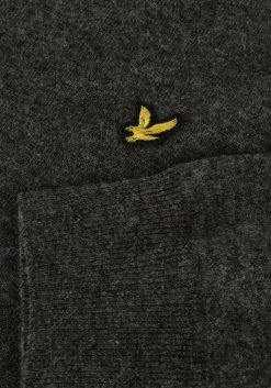 donkergrijze lyle & scott trui lambswool blend crew neck jumper