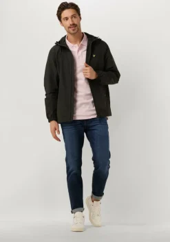 donkergrijze lyle & scott jack zip through hooded jacket