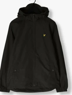 donkergrijze lyle & scott jack zip through hooded jacket