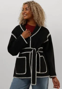 donkergrijze minus jack clara belt jacket