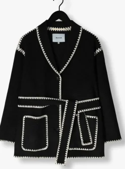 donkergrijze minus jack clara belt jacket