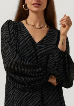 donkergrijze modström mini jurk ariella print dress