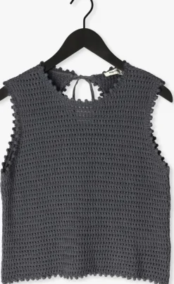 donkergrijze modström top miemd top