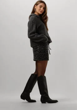 donkergrijze modström trui kanemd zip t-neck