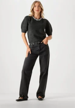 donkergrijze neo noir trui maia stone knit blouse