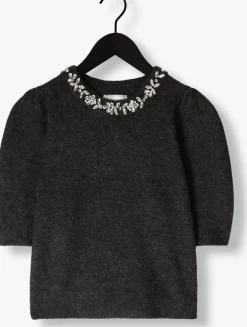 donkergrijze neo noir trui maia stone knit blouse