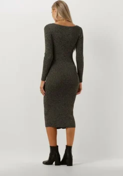 donkergrijze notes du nord midi jurk icon knitted dress