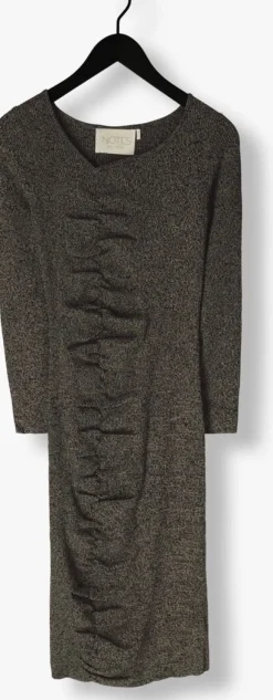 donkergrijze notes du nord midi jurk icon knitted dress