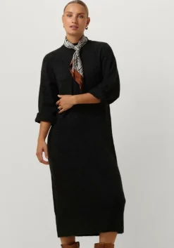 donkergrijze object midi jurk objgeromia l/s o-neck knit