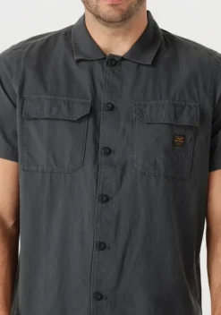 donkergrijze pme legend casual overhemd short sleeve shirt ctn bedford