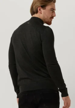 donkergrijze purewhite coltrui essential knit mockneck ls