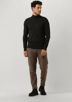 donkergrijze purewhite coltrui essential knit mockneck ls