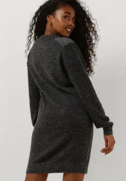 donkergrijze scotch & soda mini jurk relaxed v neck knitted dress