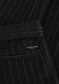 donkergrijze scotch & soda cargobroeken loose tapered knitted