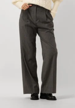 donkergrijze second female pantalon hollanda trousers