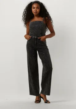 donkergrijze selected femme top slfdoa-dia sl denim top ex