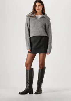 donkergrijze selected femme minirok slfbex hw mini skirt