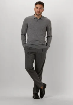 donkergrijze selected homme pantalon slh190-reg tapered leroy pleat pans