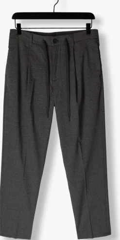 donkergrijze selected homme pantalon slh190-reg tapered leroy pleat pans