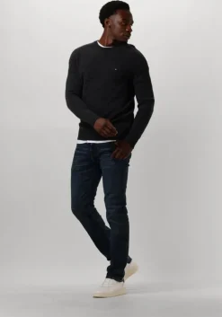 donkergrijze tommy hilfiger trui lambswool crew neck