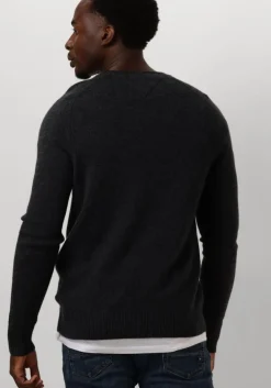 donkergrijze tommy hilfiger trui lambswool crew neck