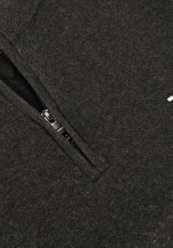 donkergrijze tommy hilfiger trui pima org ctn cashmere zip mock