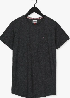 donkergrijze tommy jeans t-shirt tjm slim jaspe c neck