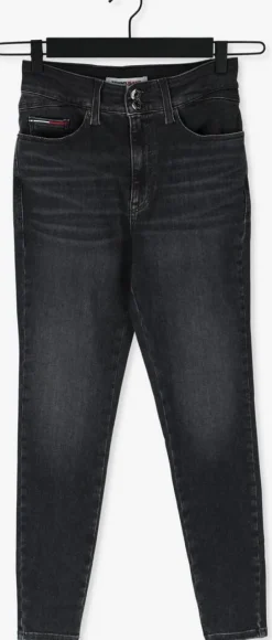 donkergrijze tommy jeans skinny jeans shape hr skny be372 bkdyshpst