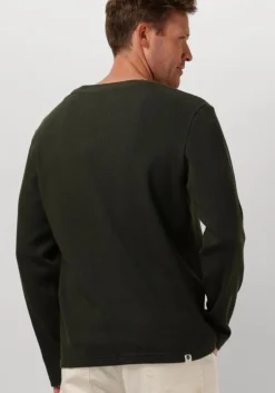 donkergroene anerkjendt polo / t-shirt akkikki l/s waffle tee