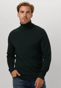 donkergroene calvin klein coltrui merino turtle neck