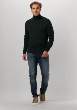 donkergroene calvin klein coltrui merino turtle neck