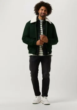 donkergroene colourful rebel jack chase contrast collar jacket