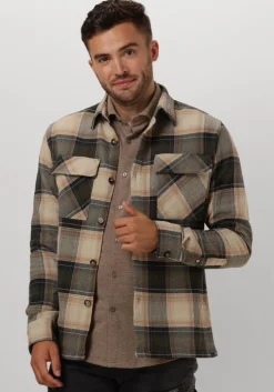 donkergroene dstrezzed overshirt corey overshirt