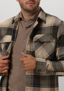 donkergroene dstrezzed overshirt corey overshirt