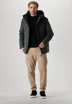 donkergroene elvine gewatteerde jas vhinner