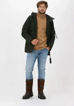 donkergroene elvine gewatteerde jas cole